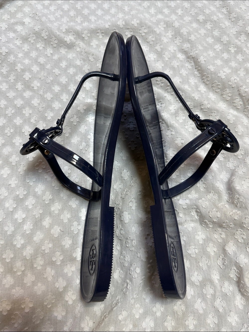 Tory Burch Mini Miller Jelly Thong Sandals Blue - Picture 9 of 11